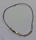 Faux Leather Cord with Gold Spacer Beads